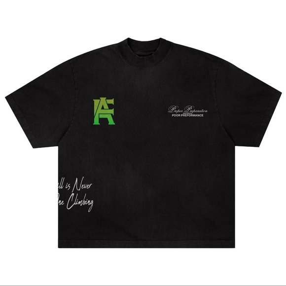 Black Graphic Tee with Green Accents - Picture 1 of 3